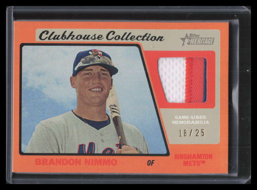 2015 Topps Heritage Minors Clubhouse Collection Brandon Nimmo Rookie Patch 18/25