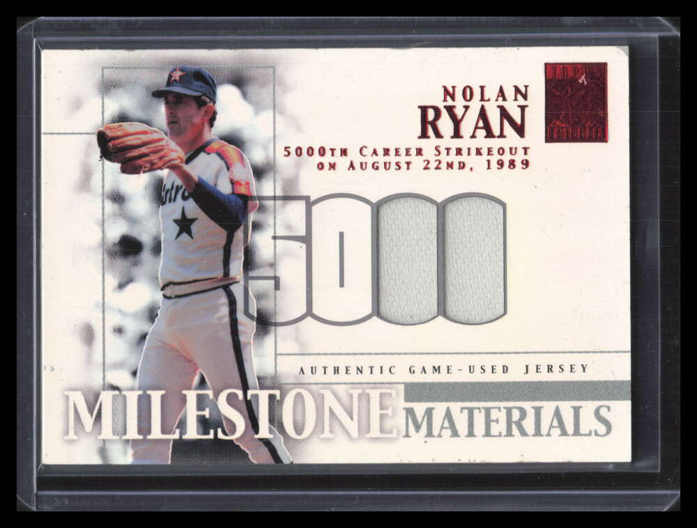 2002 Topps Tribute Milestone Materials Jersey Number NR Nolan Ryan Jersey 26/34