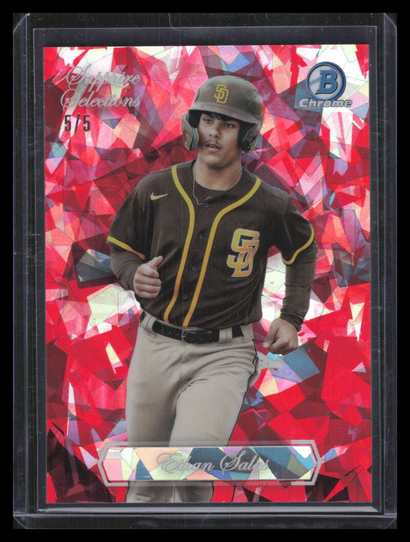 2023 Bowman Chrome Sapphire Selections Red Refractor bss7 Ethan Salas Rookie 5/5