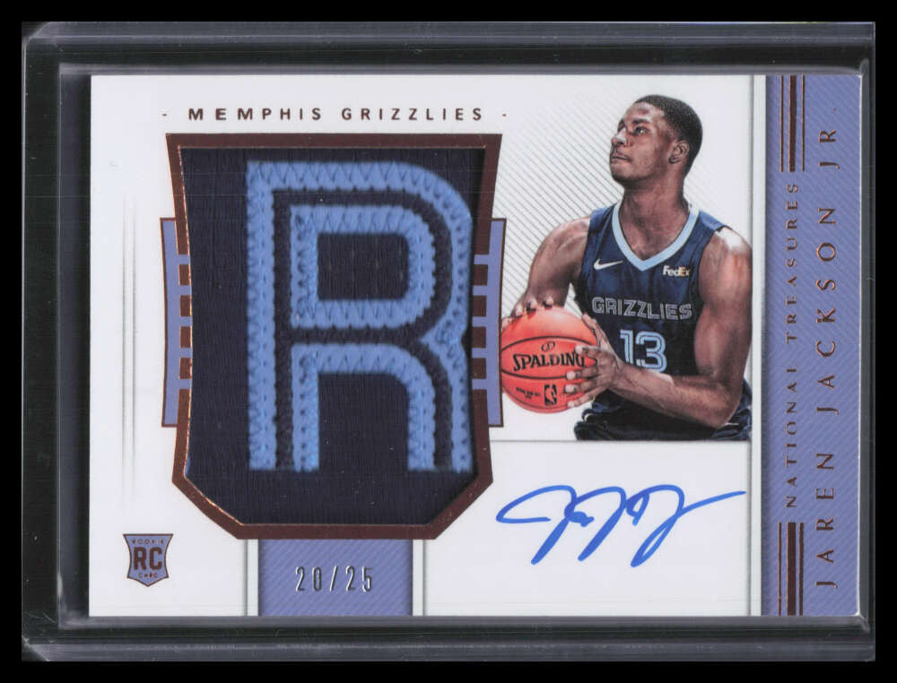 2018-19 Panini National Treasures Autographs Jaren Jackson RC Patch Auto 20/25
