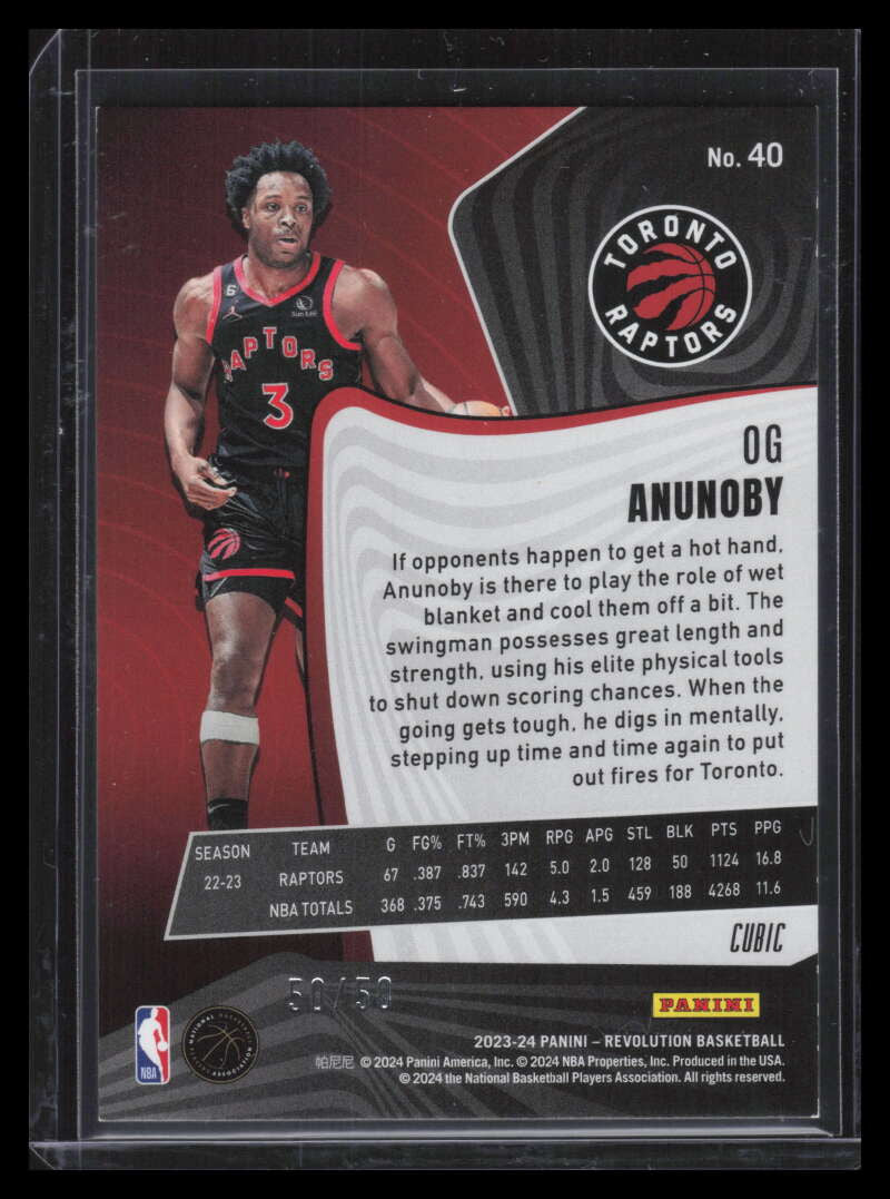 2023-24 Panini Revolution Cubic 40 OG Anunoby 50/50