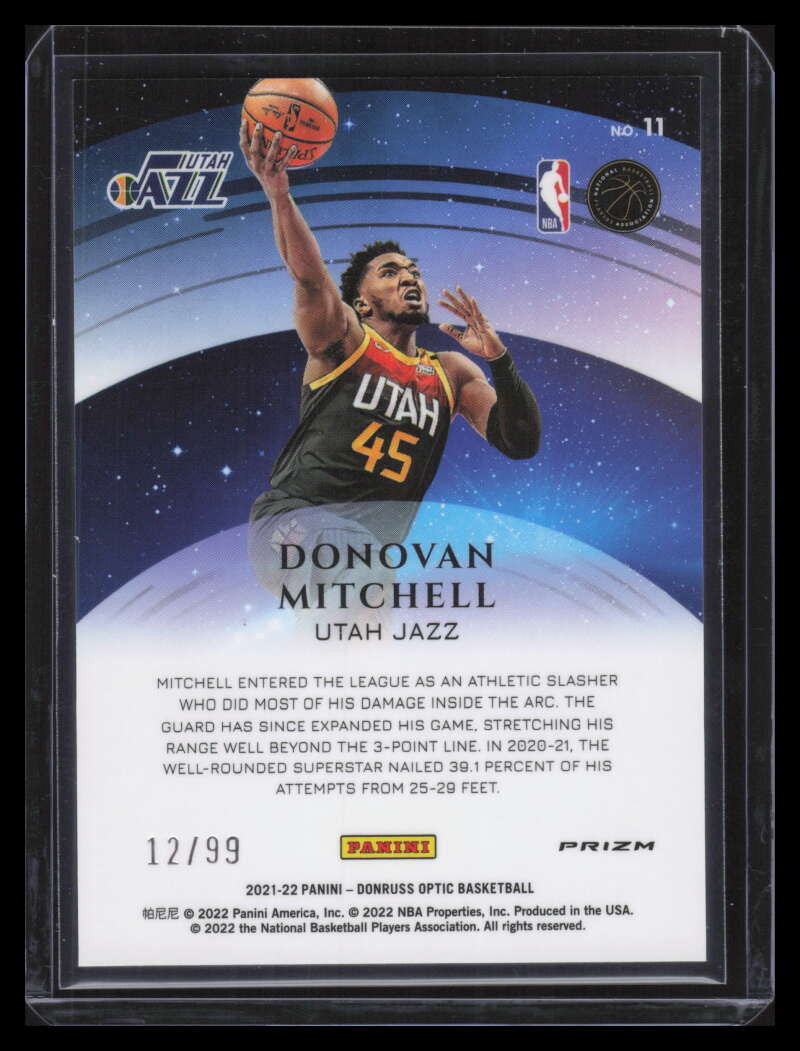 2021-22 Donruss Optic Star Gazing Red Refractor 11 Donovan Mitchell 12/99