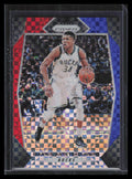 2017-18 Panini Prizm Prizms Red White and Blue 182 Giannis Antetokounmpo