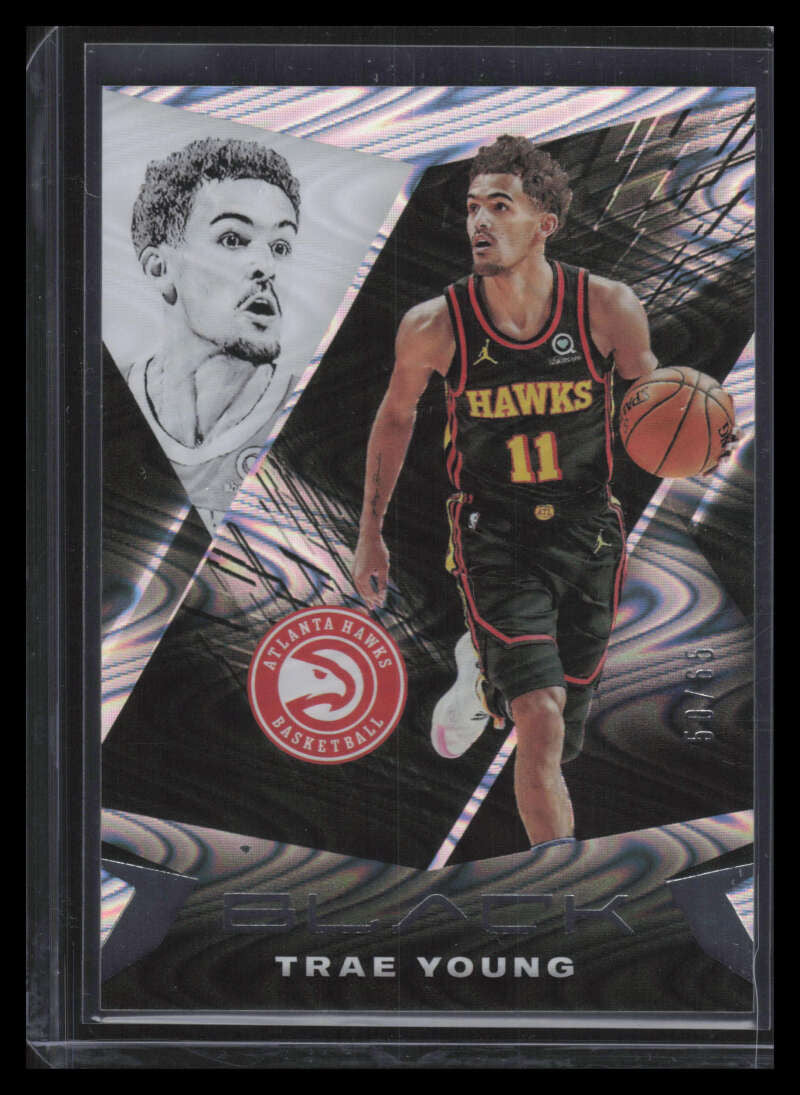 2020-21 Panini Black Silver Swirlorama 45 Trae Young 50/65