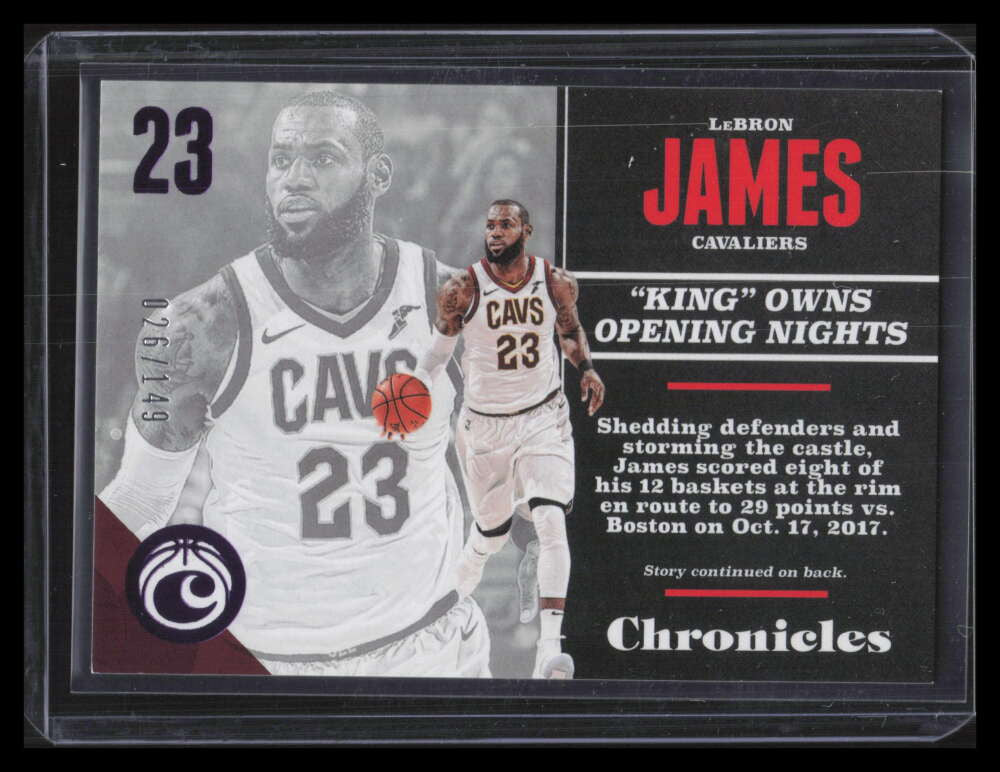 SOLD 151943 2017-18 Panini Chronicles Purple 76 LeBron James 26/149