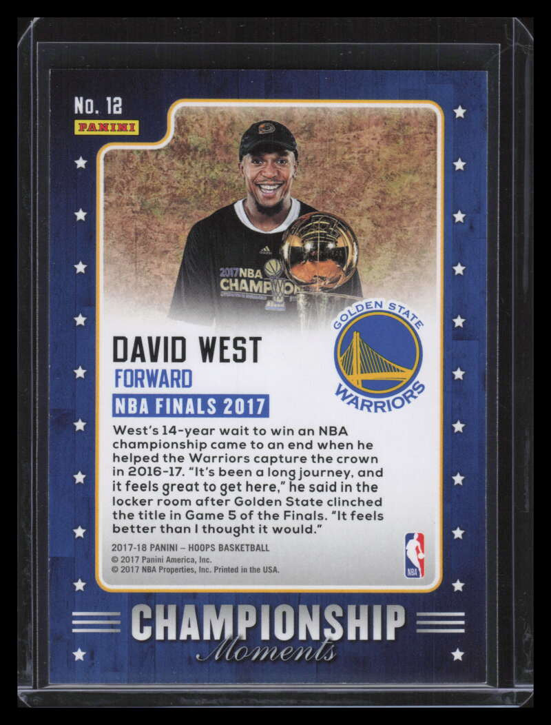 2017-18 Hoops Championship Moments 12 David West 8/99