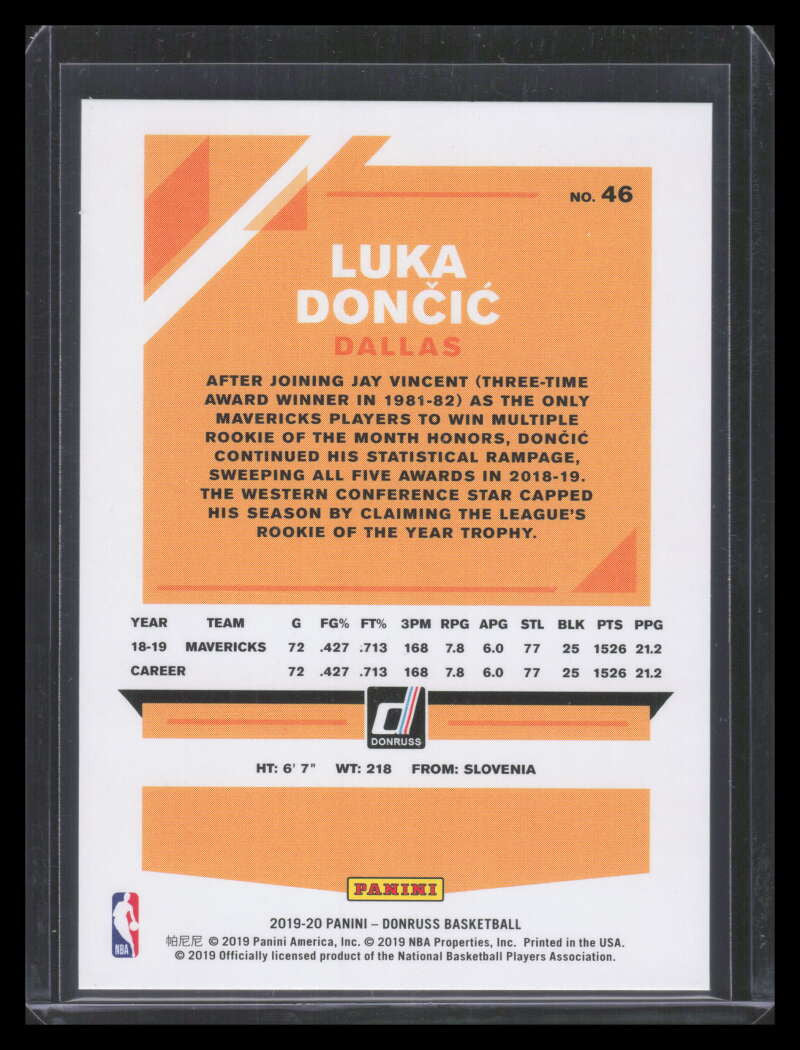 2019-20 Donruss Infinite Red 46 Luka Doncic 10/99