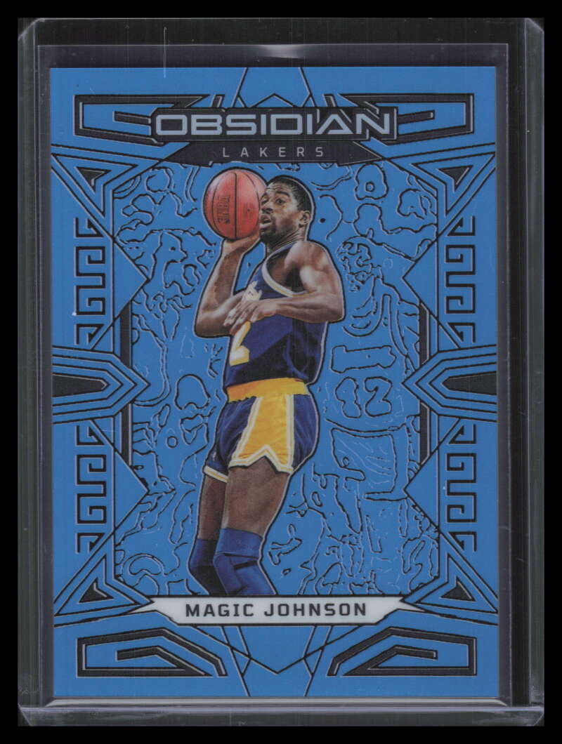 DELETE 152009 2022-23 Panini Obsidian Electric Etch Blue Flood FOTL 148 Magic Johnson 12/16