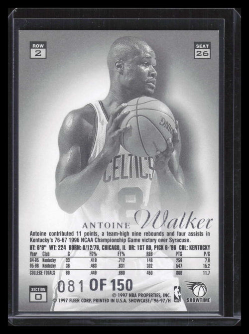 1996-97 Flair Showcase Legacy Collection Row 2 26 Antoine Walker Rookie 81/150