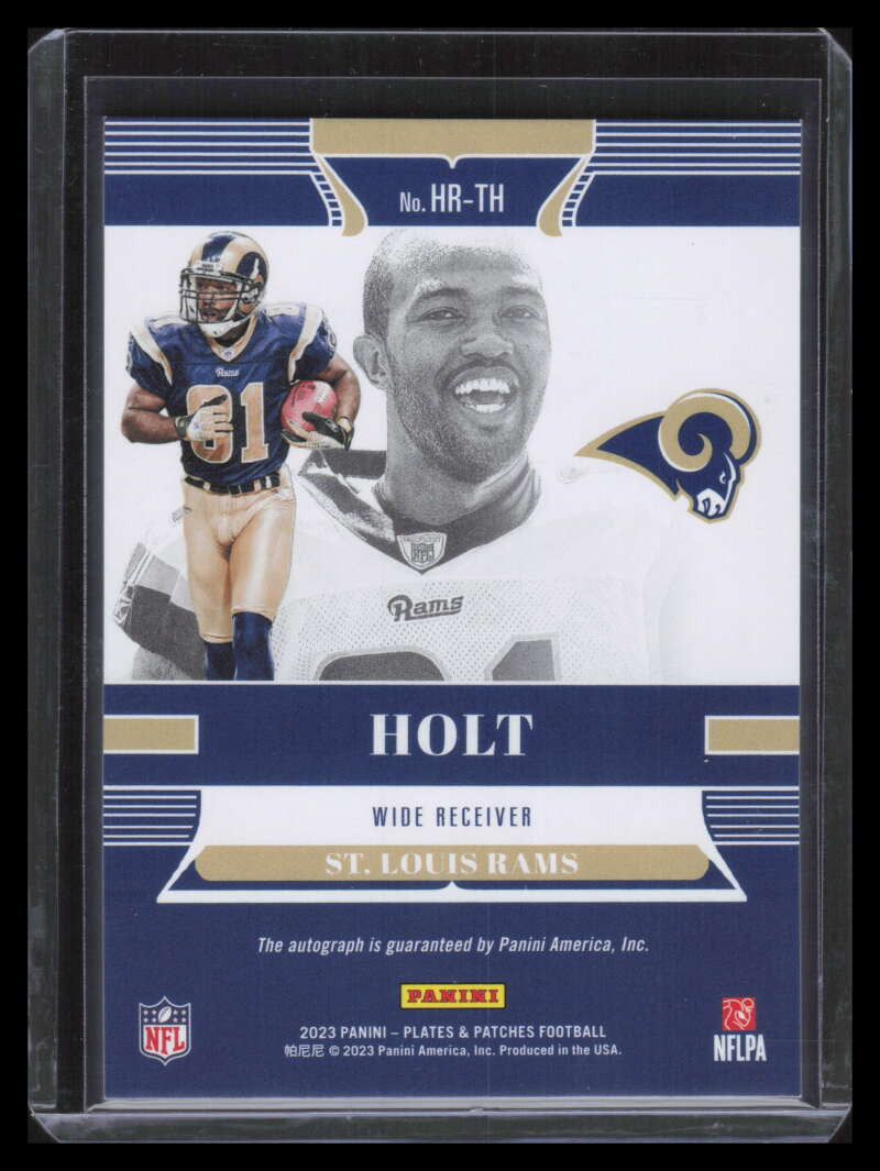 SOLD 152136 2023 Panini Plates Patches Highly Revered Autographs 13 Torry Holt Auto 88/149