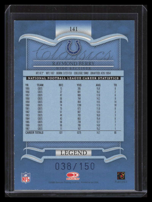 2003 Donruss Classics Significant Signatures 141 Raymond Berry Auto 38/150