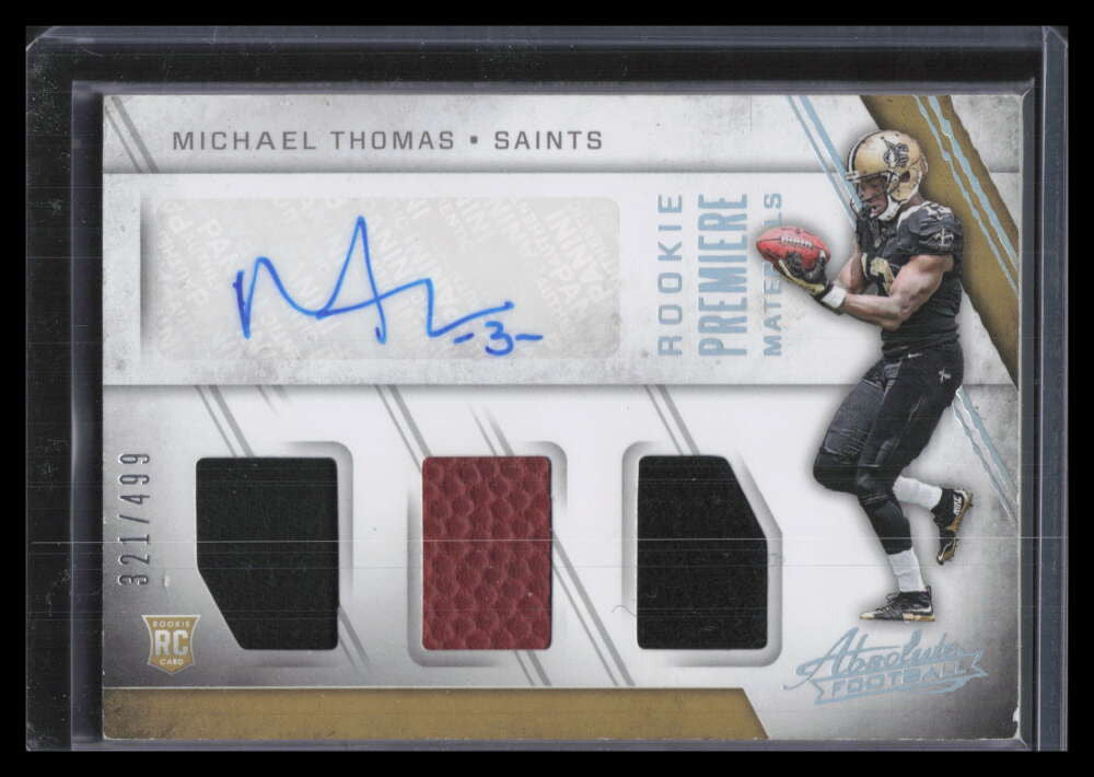 SOLD 152154 2016 Absolute 213 Michael Thomas Rookie Triple Ball Jersey Auto 321/499