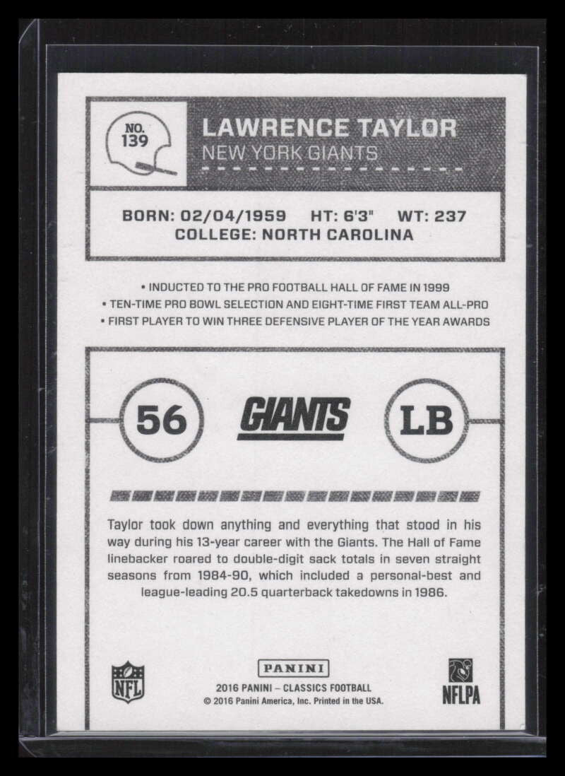 2016 Classics Timeless Tributes Bronze 139 Lawrence Taylor 81/99