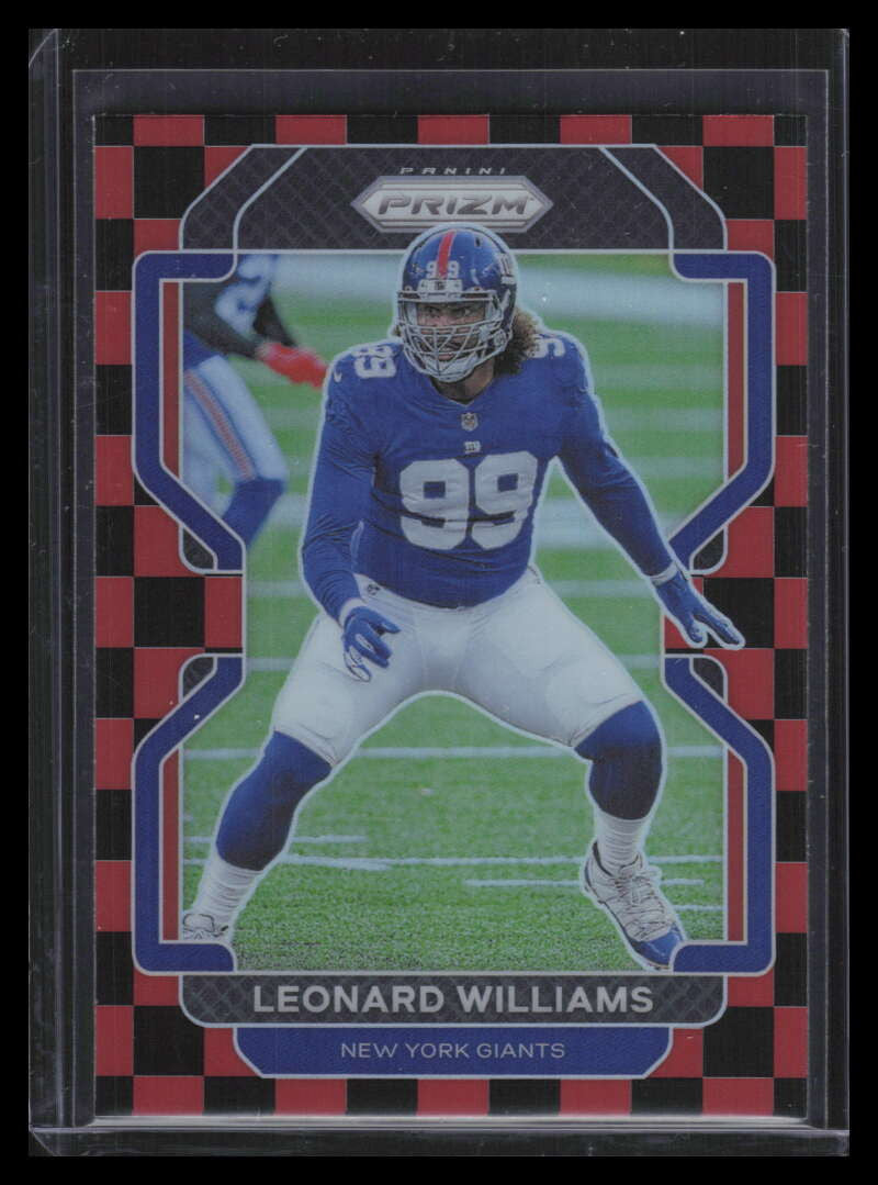 2021 Panini Prizm Prizms Black and Red Checker 233 Leonard Williams
