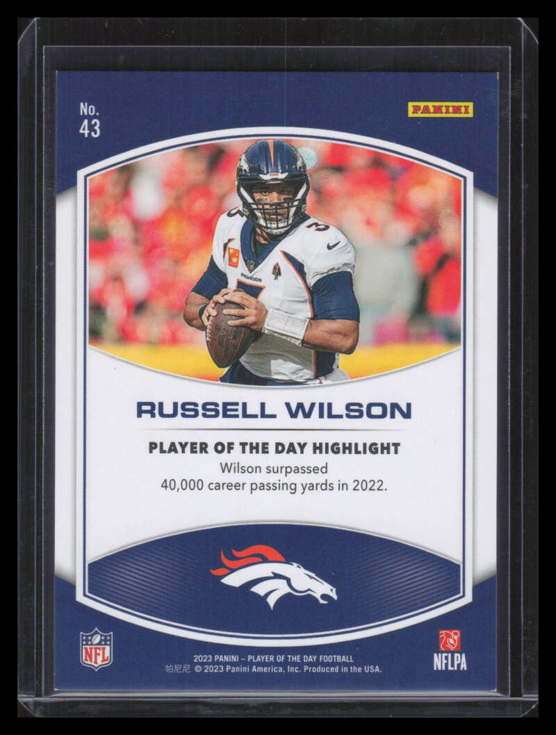2023 Panini Player of the Day Purple 43 Russell Wilson 10/25