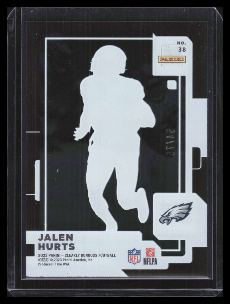 2022 Clearly Donruss Orange 38 Jalen Hurts 54/75