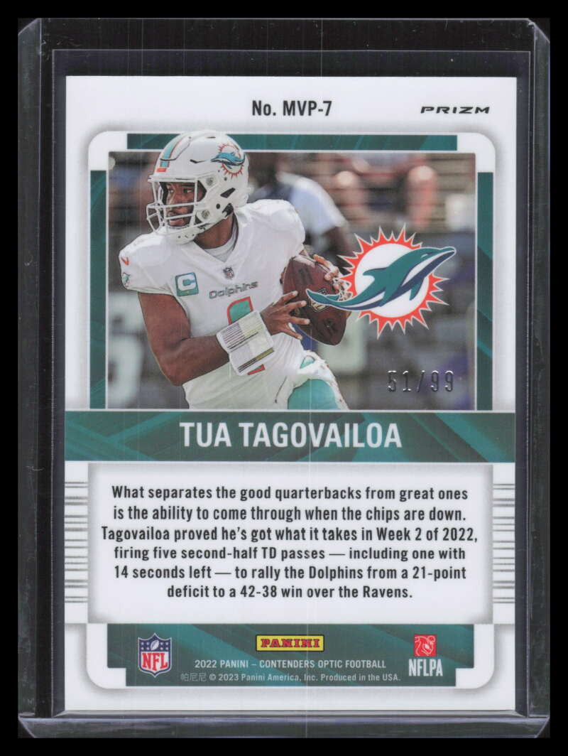 2022 Panini Contenders Optic MVP Contenders Blue 7 Tua Tagovailoa 51/99