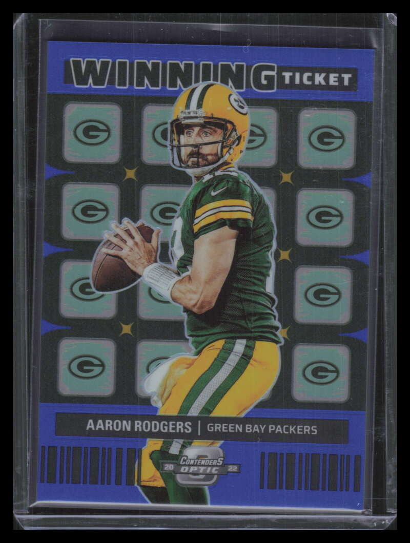 2022 Panini Contenders Optic Winning Tickets Blue 5 Aaron Rodgers 53/99
