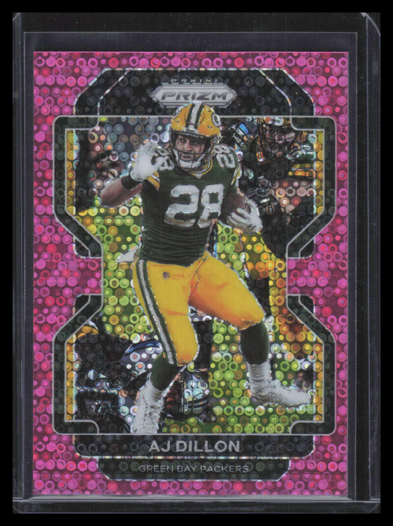 2021 Panini Prizm Prizms No Huddle Pink Refractor 140 A. J. Dillon 4/15