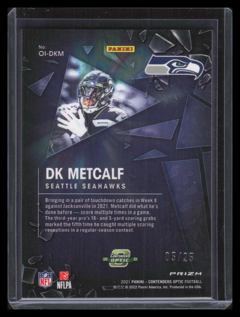 2021 Panini Contenders Optic Optic Illusion Black Scope 19 D. K. Metcalf 5/25