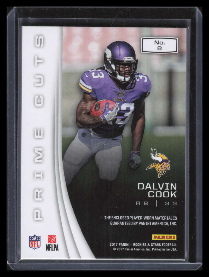 2017 Rookies and Stars Prime Cuts 8 Dalvin Cook Rookie Patch 13/49