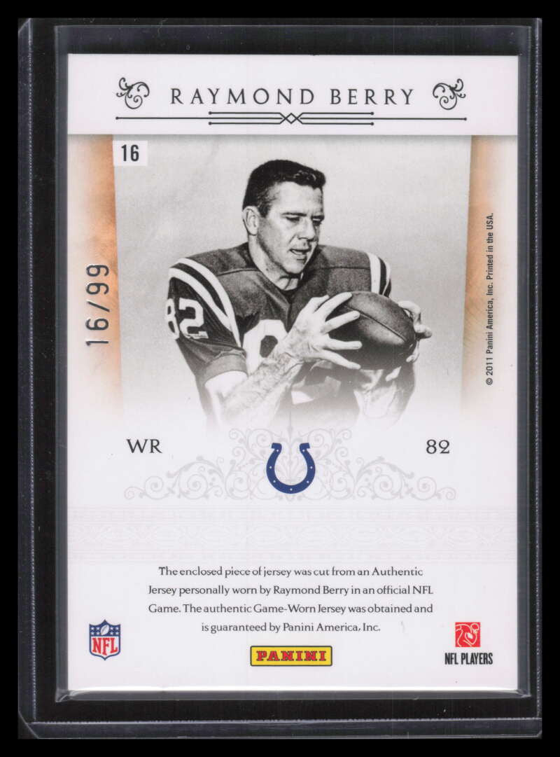 2010 Playoff National Treasures Greatest Materials Raymond Berry Jersey 16/99
