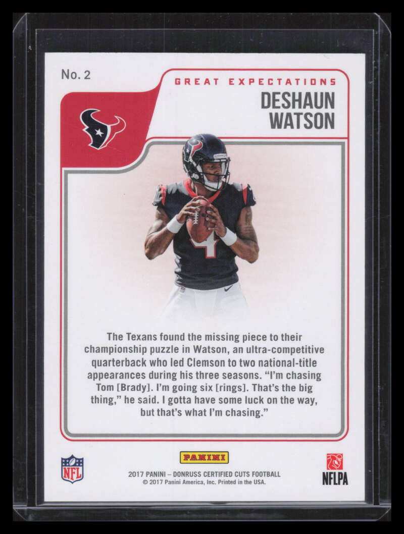 2017 Certified Cuts Great Expectations Silver 2 Deshaun Watson Rookie 76/99