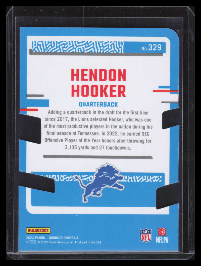 DELETE 152449 2023 Donruss Press Proof Silver Die Cut 329 Hendon Hooker RR Rated Rookie 39/75