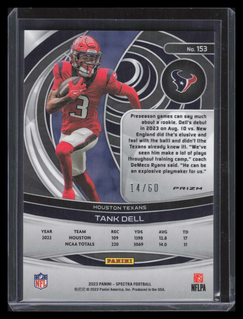 2023 Panini Spectra Interstellar 153 Tank Dell Rookie 14/60