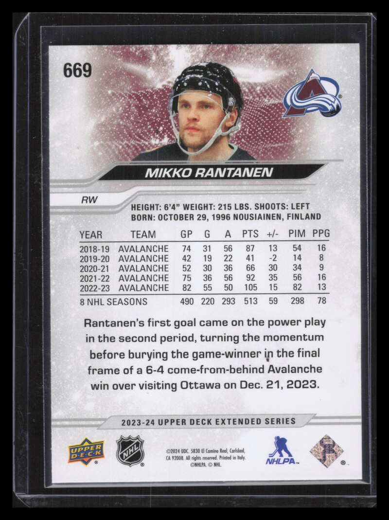 2023-24 Upper Deck Deluxe 669 Mikko Rantanen AS 127/250 All-Star