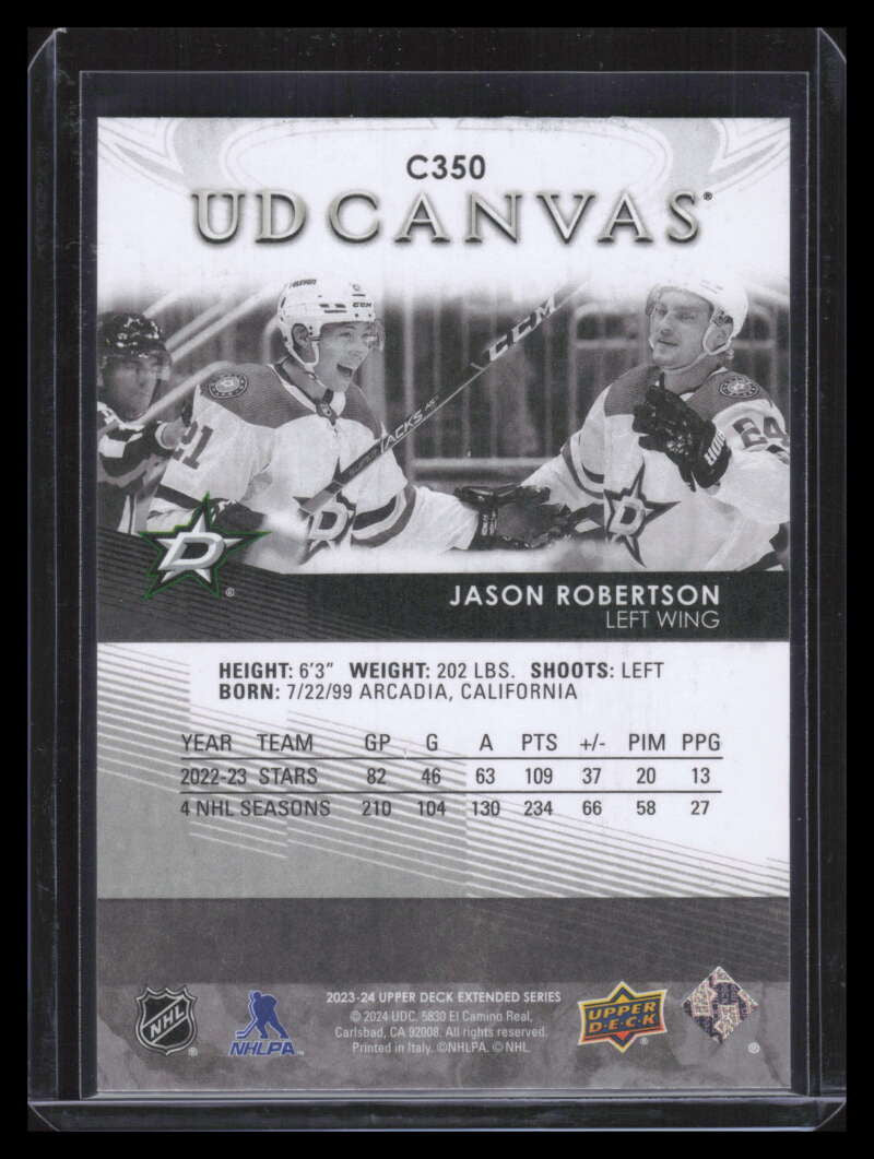 2023-24 Upper Deck Canvas Black and White c350 Jason Robertson