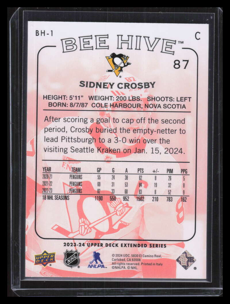 2023-24 Upper Deck '03-04 Beehive Red bh1 Sidney Crosby 217/250