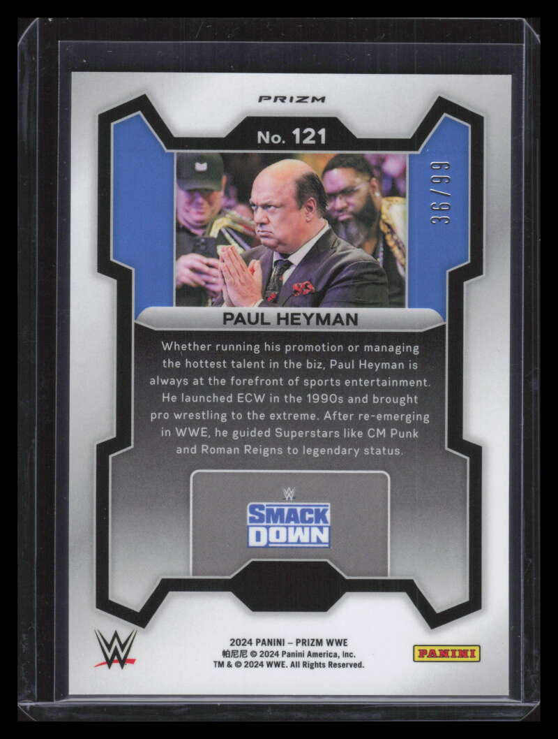 2024 Panini Prizm WWE Prizms Orange Refractor 121 Paul Heyman 36/99