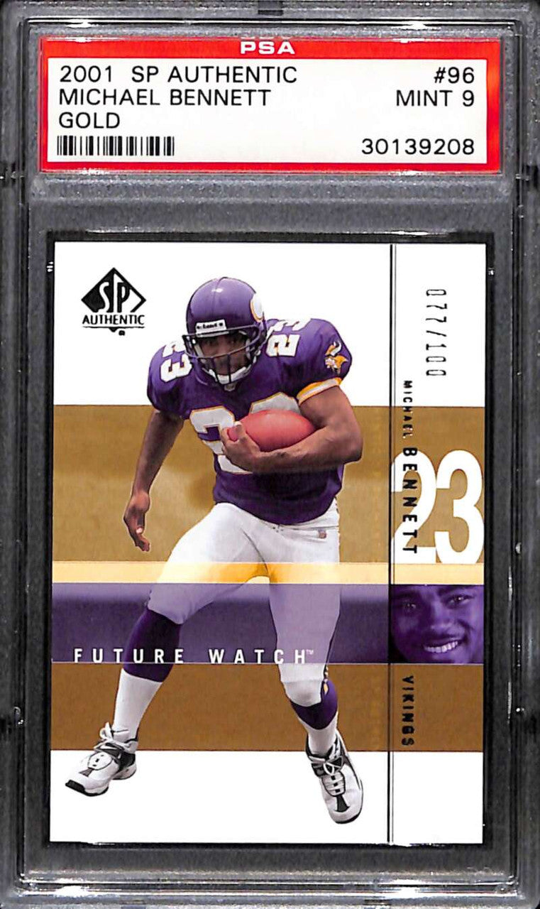 2001 SP Authentic Rookie Gold 100 96 Michael Bennett Rookie 77/100 PSA 9 MINT