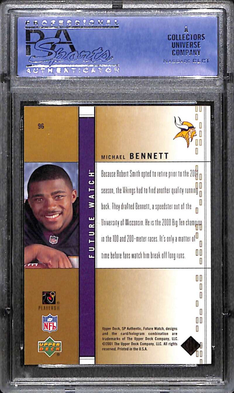 2001 SP Authentic Rookie Gold 100 96 Michael Bennett Rookie 77/100 PSA 9 MINT