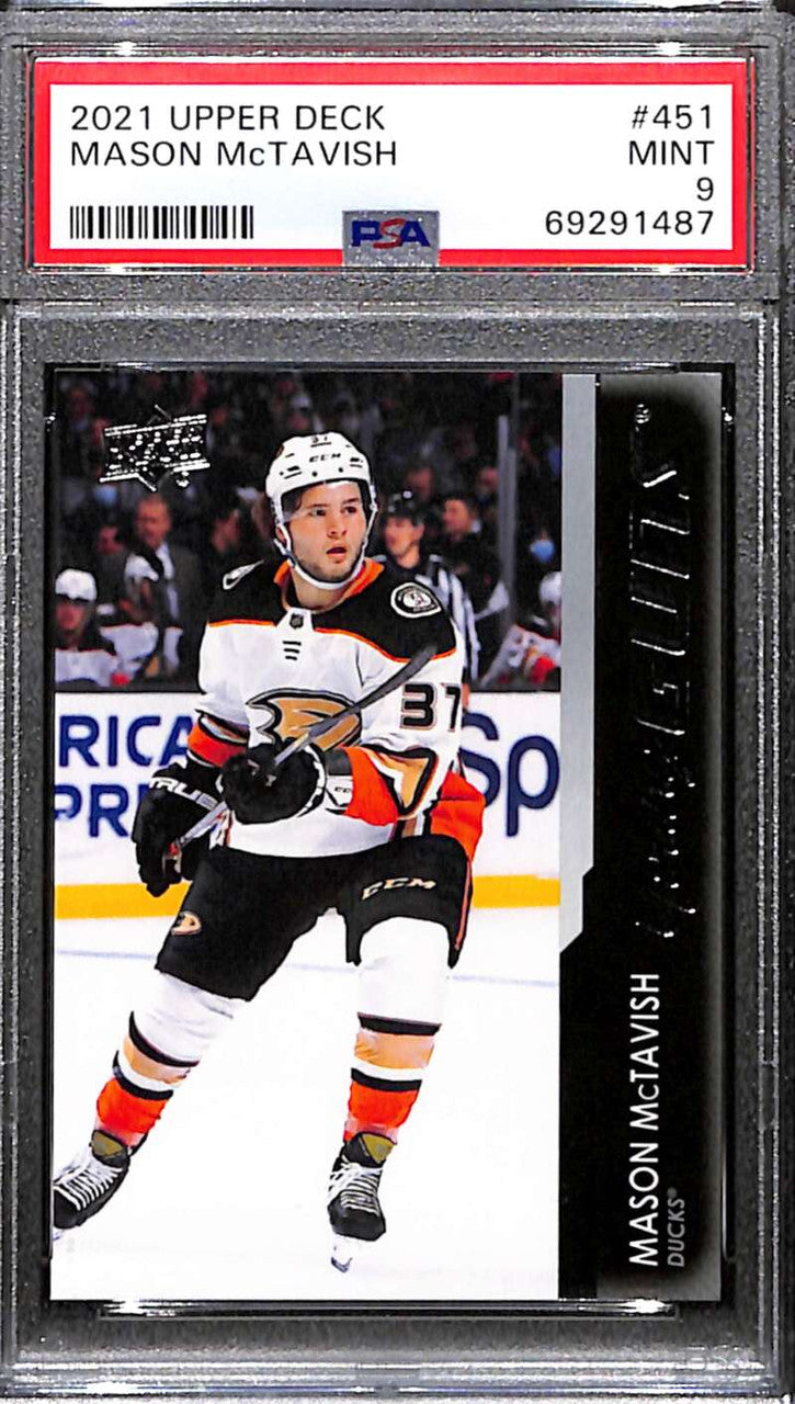 2021-22 Upper Deck 451 Mason McTavish Rookie YG Young Guns PSA 9 MINT