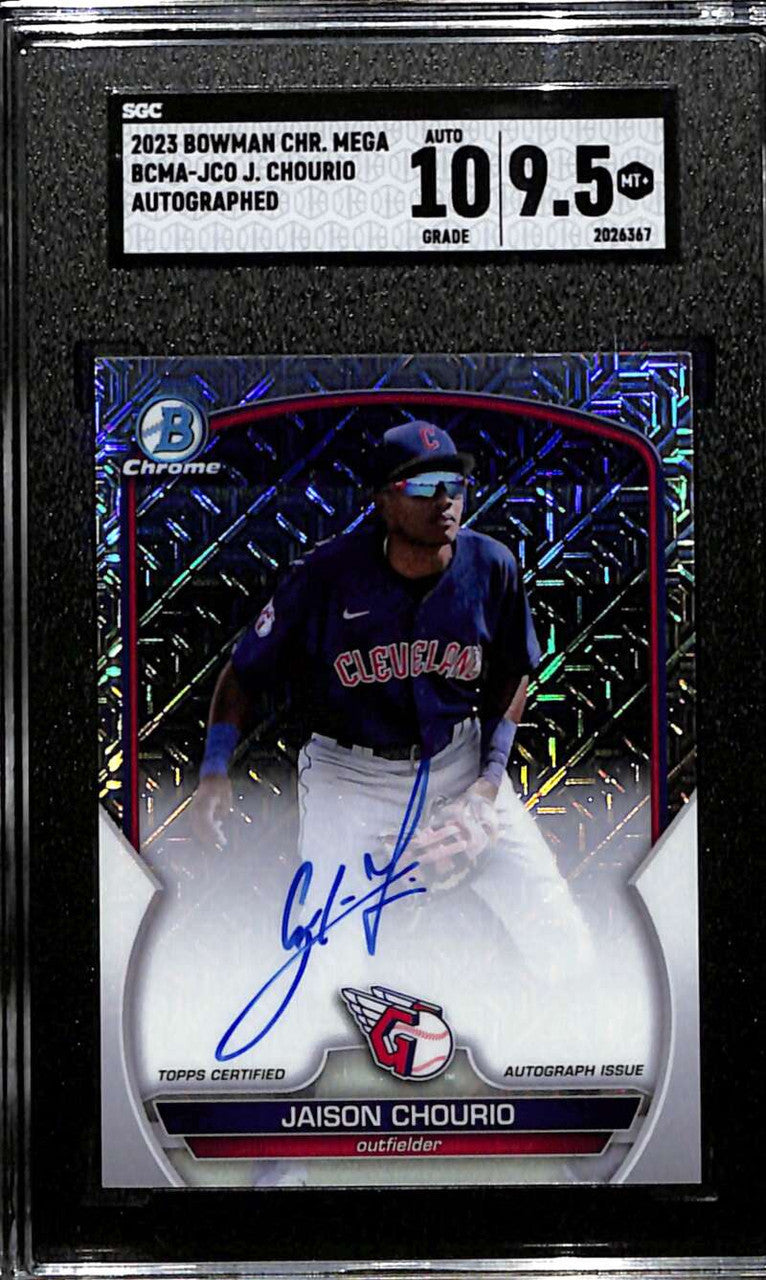 2023 Bowman Chrome Mega Box Autographs Jaison Chourio Rookie Auto SGC 9.5 MT+ 10
