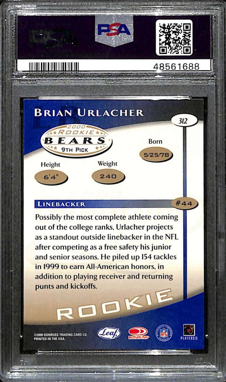 2000 Quantum Leaf 312 Brian Urlacher Rookie PSA 8 NM-MT