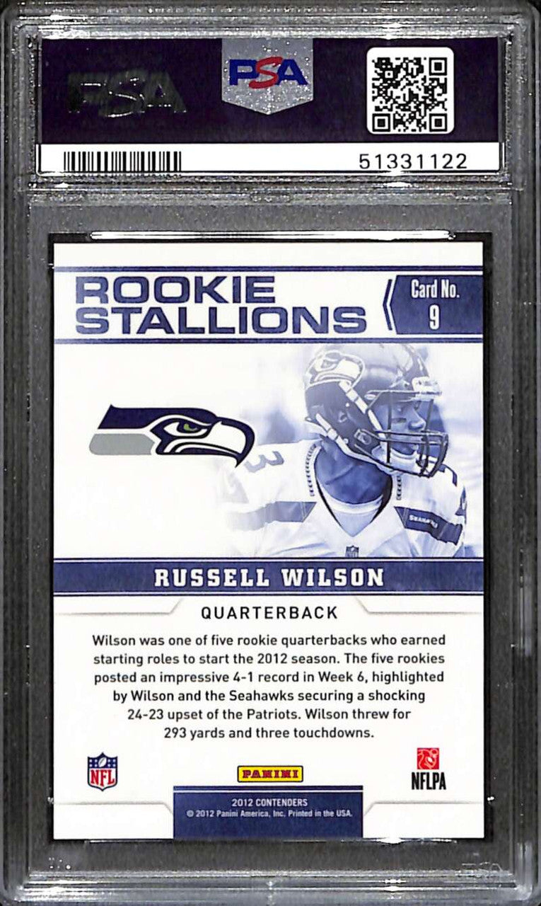 2012 Panini Contenders Rookie Stallions 9 Russell Wilson Rookie PSA 10 GEM MT