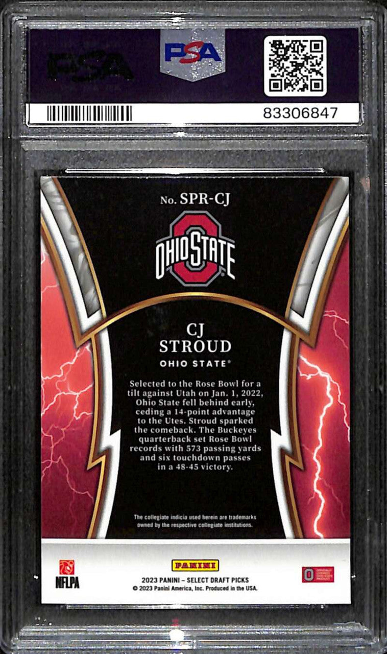 2023 Select Draft Picks Sparks 2 CJ Stroud Rookie PSA 10 GEM MT