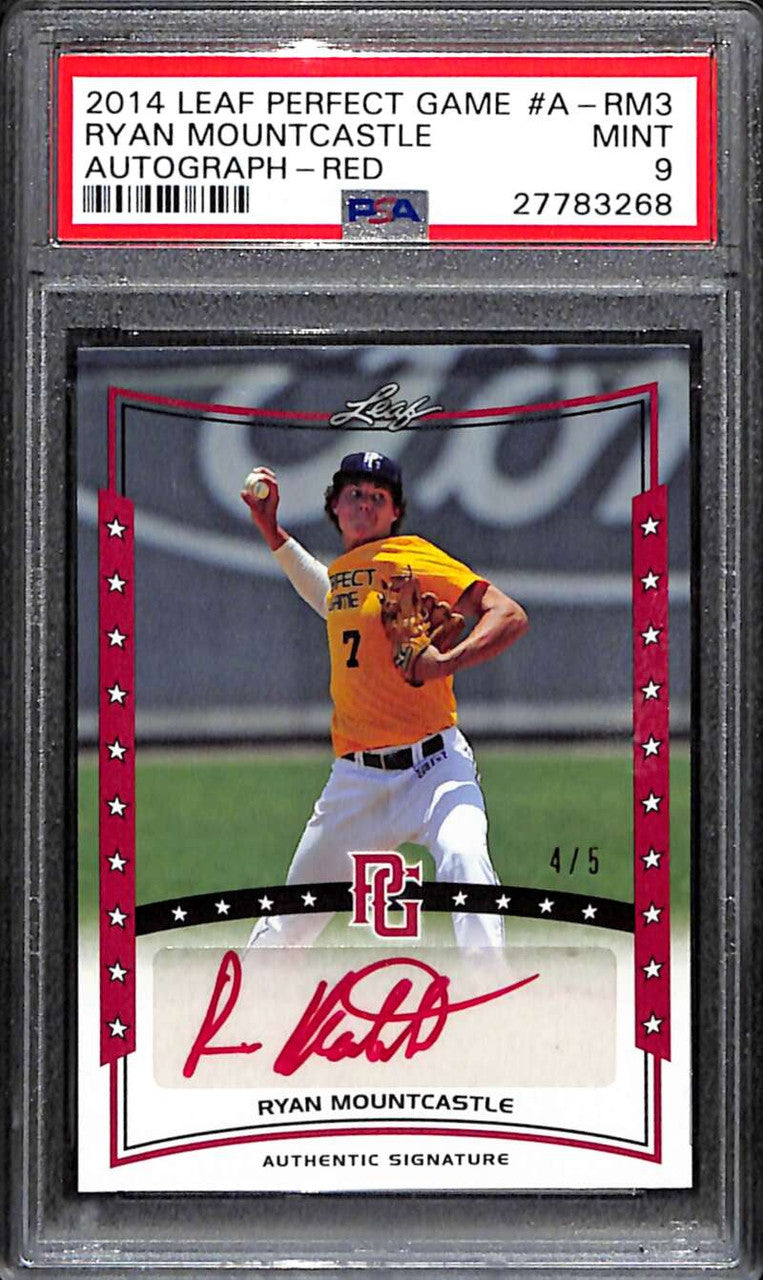 2014 Leaf Perfect Game Showcase Autographs Ryan Mountcastle RC Auto 4/5 PSA 9