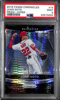 2018 Panini Prizm Hyper Refractor 14 Juan Soto Rookie 188/299 PSA 9 MINT