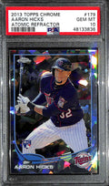 2013 Topps Chrome Atomic Refractor 179 Aaron Hicks Rookie 5/10 PSA 10 GEM MT