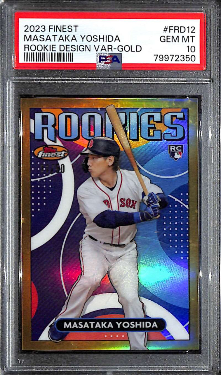 2023 Finest Design Variations Gold Refractor Masataka Yoshida Rookie /50 PSA 10