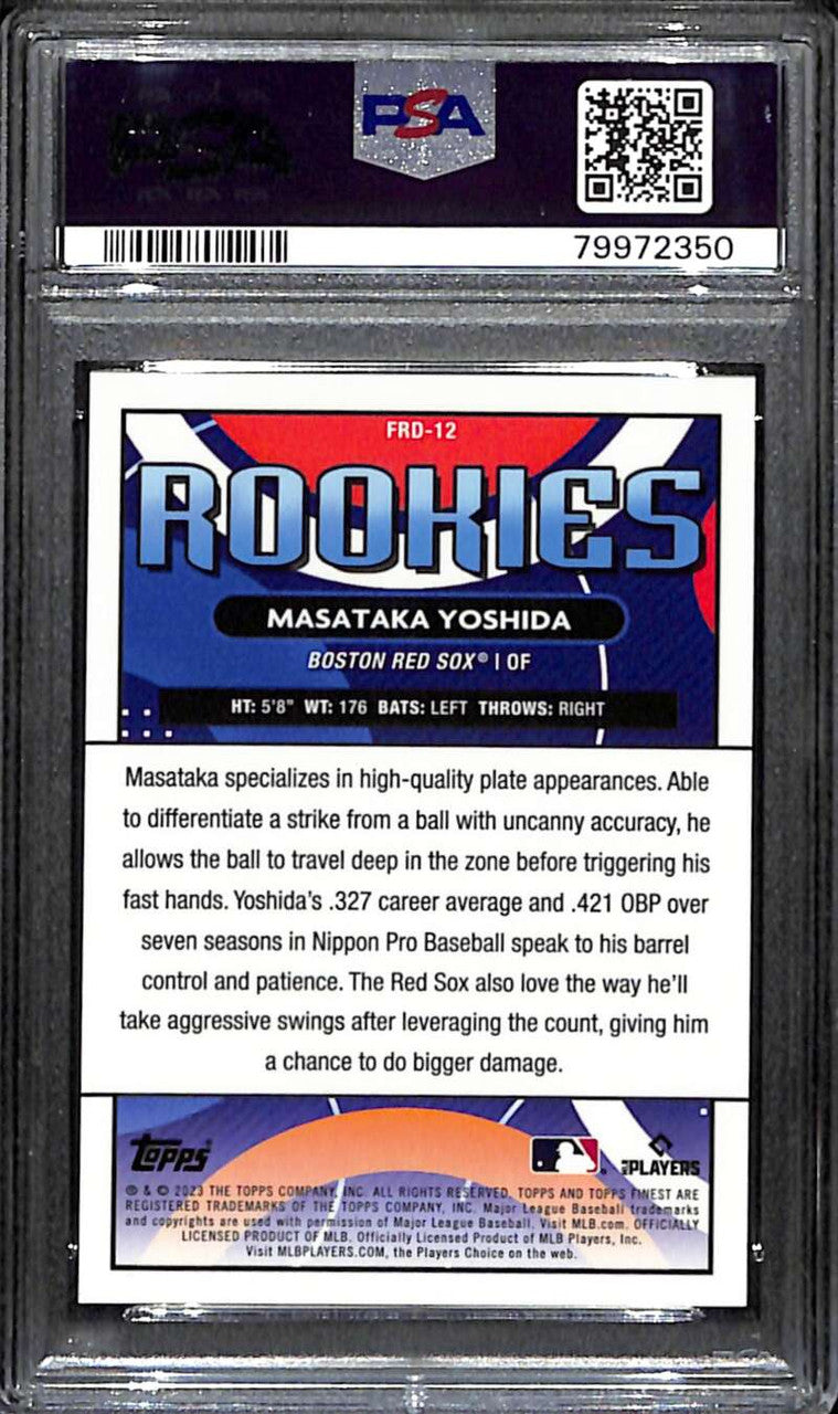 2023 Finest Design Variations Gold Refractor Masataka Yoshida Rookie /50 PSA 10