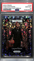 2023-24 Panini Prizm Variations Fast Break 129 Cam Whitmore Rookie PSA 10 GEM MT
