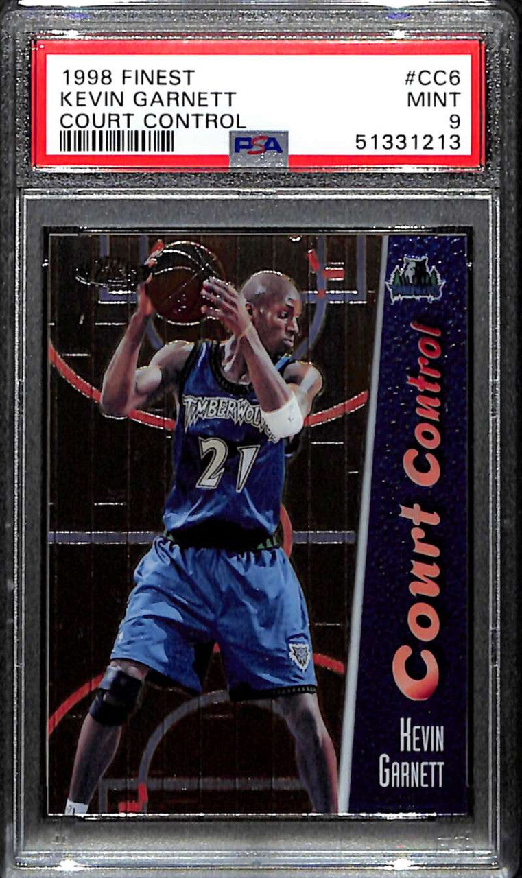SOLD 152871 1998-99 Finest Court Control cc6 Kevin Garnett 6/750 PSA 9 MINT