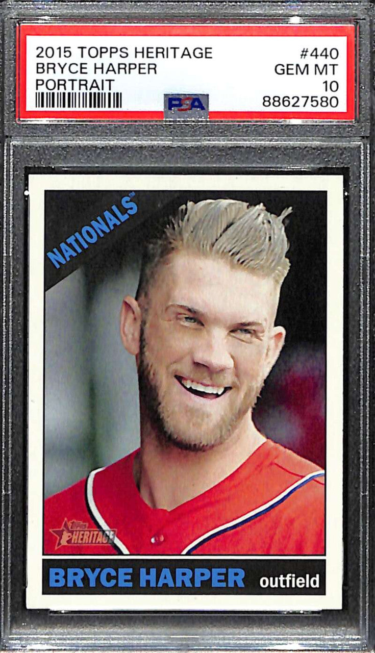 2015 Topps Heritage 440c Bryce Harper Color SP PSA 10 GEM MT