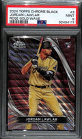 2024 Topps Chrome Black Rose Gold Wave Refractor Jordan Lawlar Rookie 6/15 PSA 9