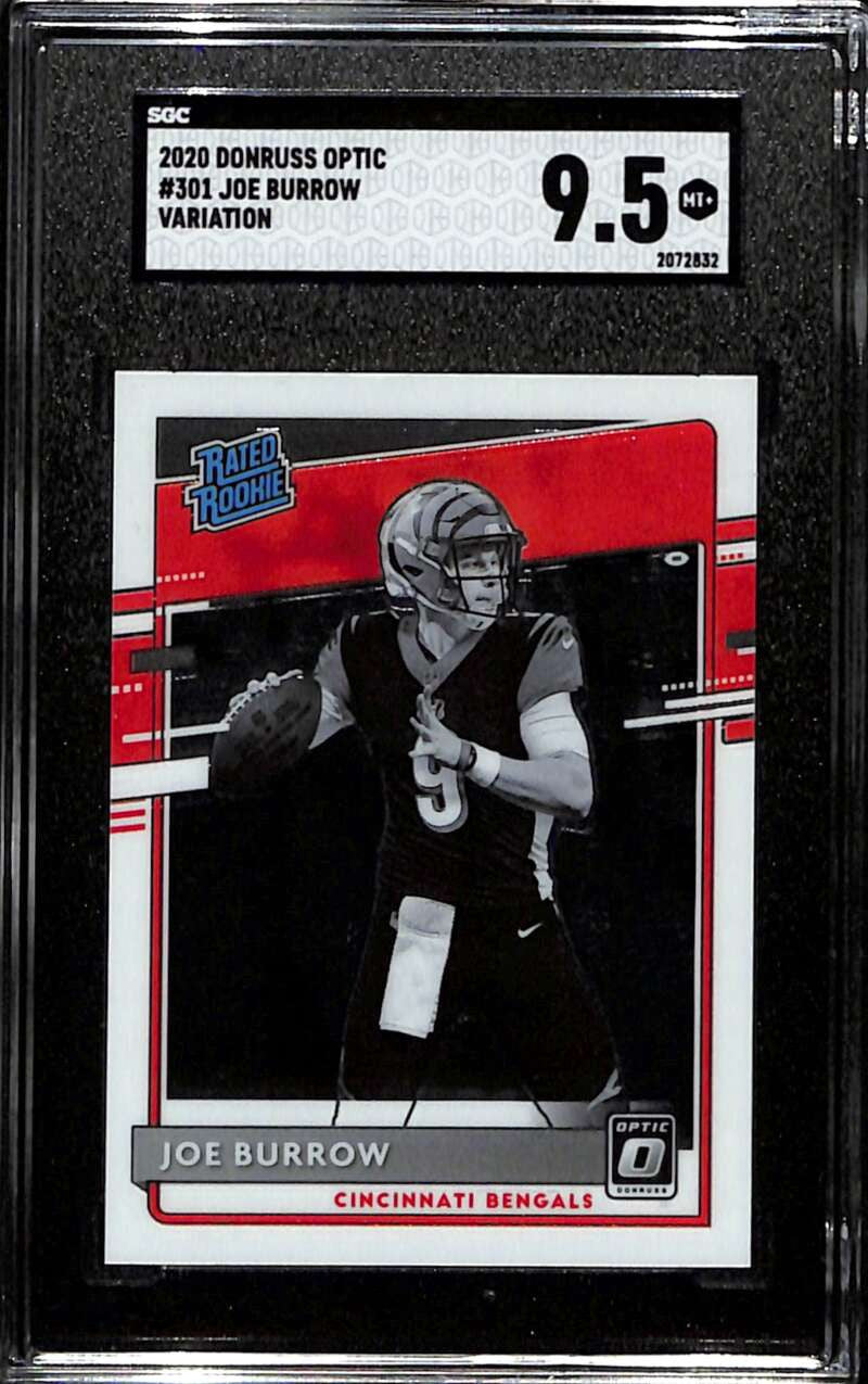 2020 Donruss Optic Rated Rookies Variation 301 Joe Burrow Rookie SGC 9.5 MT+